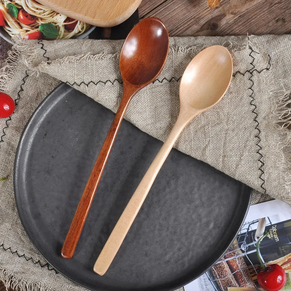 2pcs Wooden Spoon Tableware Kitchen Cooking Utensil tools – Soup Spoon