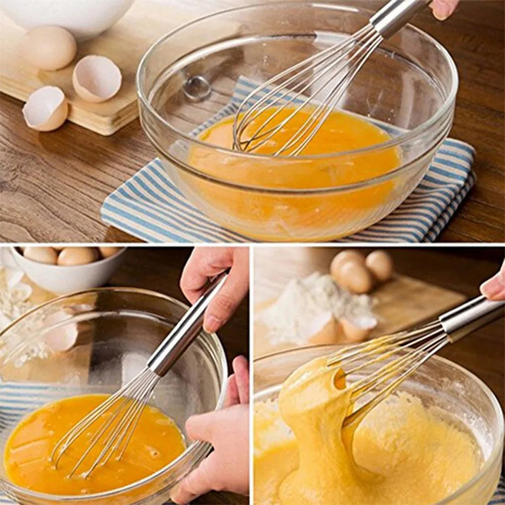 Handheld Egg Mixing Whisk – Manual Stainless Steel Kitchen Egg Beater