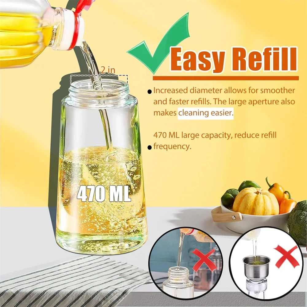 2-in-1 Olive Oil Sprayer & Pourer – Kitchen Oil Dispenser Bottle