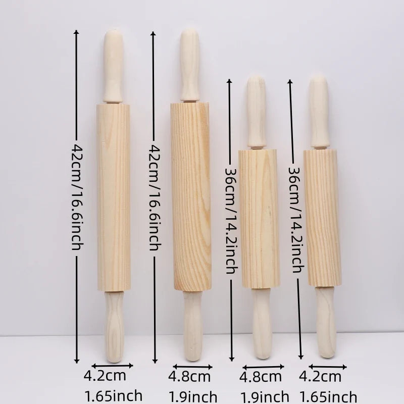 360-Degree Rotating Wooden Rolling Pin –Adjustable Baking Dough Roller