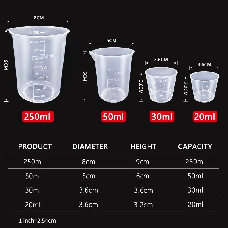 6PCS Plastic Measuring Cups for Baking – Kitchen Liquid