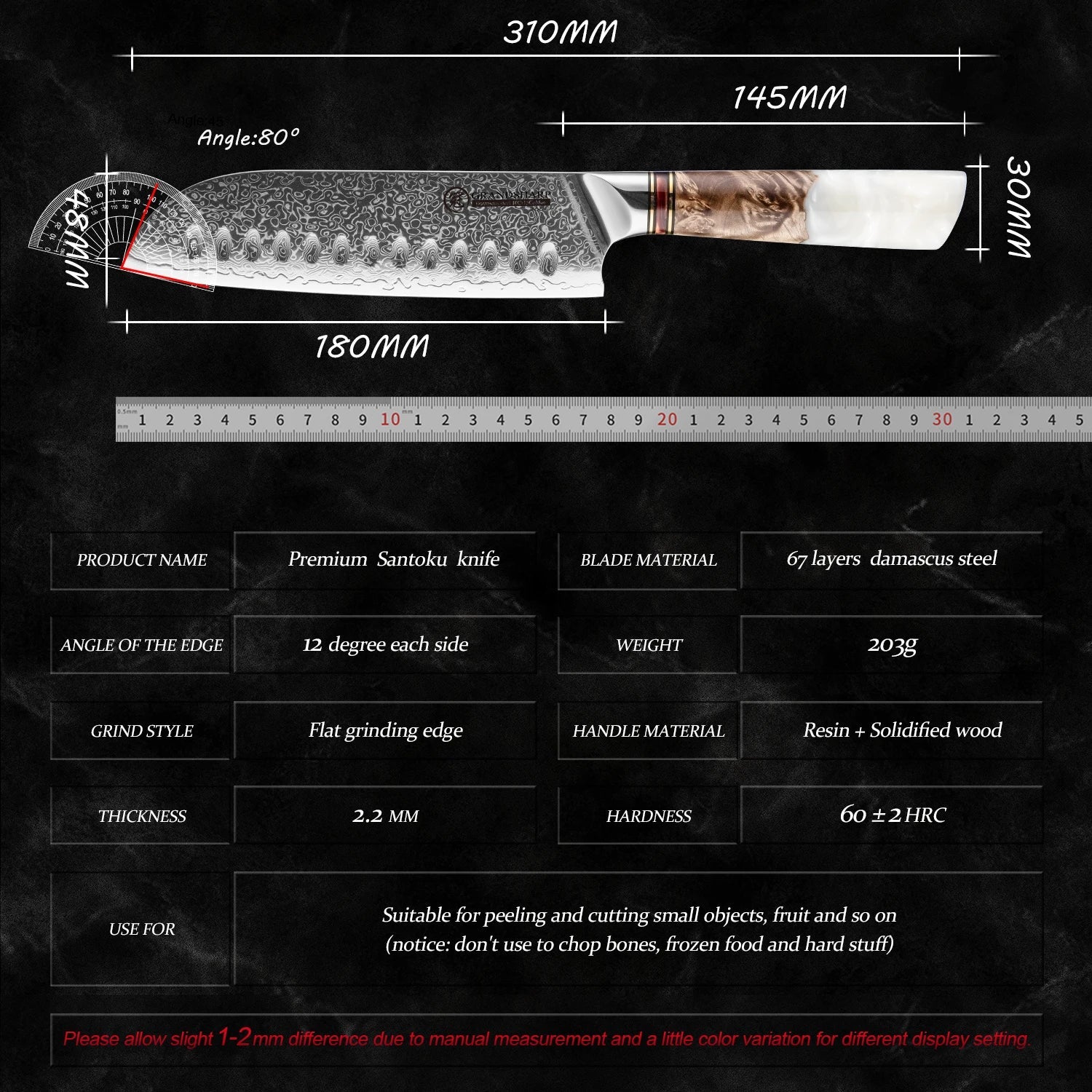 Grandsharp 7 Inch Santoku Knife – Japanese Stainless Steel