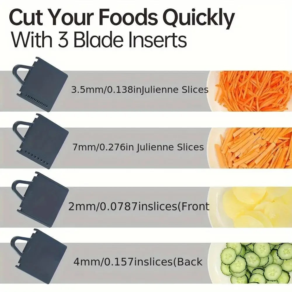 4-in-1 Vegetable Slicer with Thickness Adjuster – Kitchen Cutting Tool