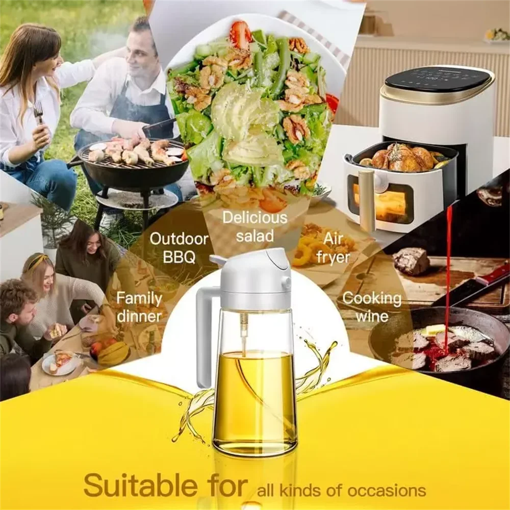 2-in-1 Olive Oil Sprayer & Pourer – Kitchen Oil Dispenser Bottle