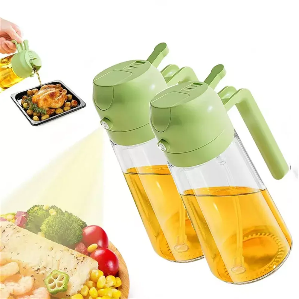 2-in-1 Olive Oil Sprayer & Pourer – Kitchen Oil Dispenser Bottle