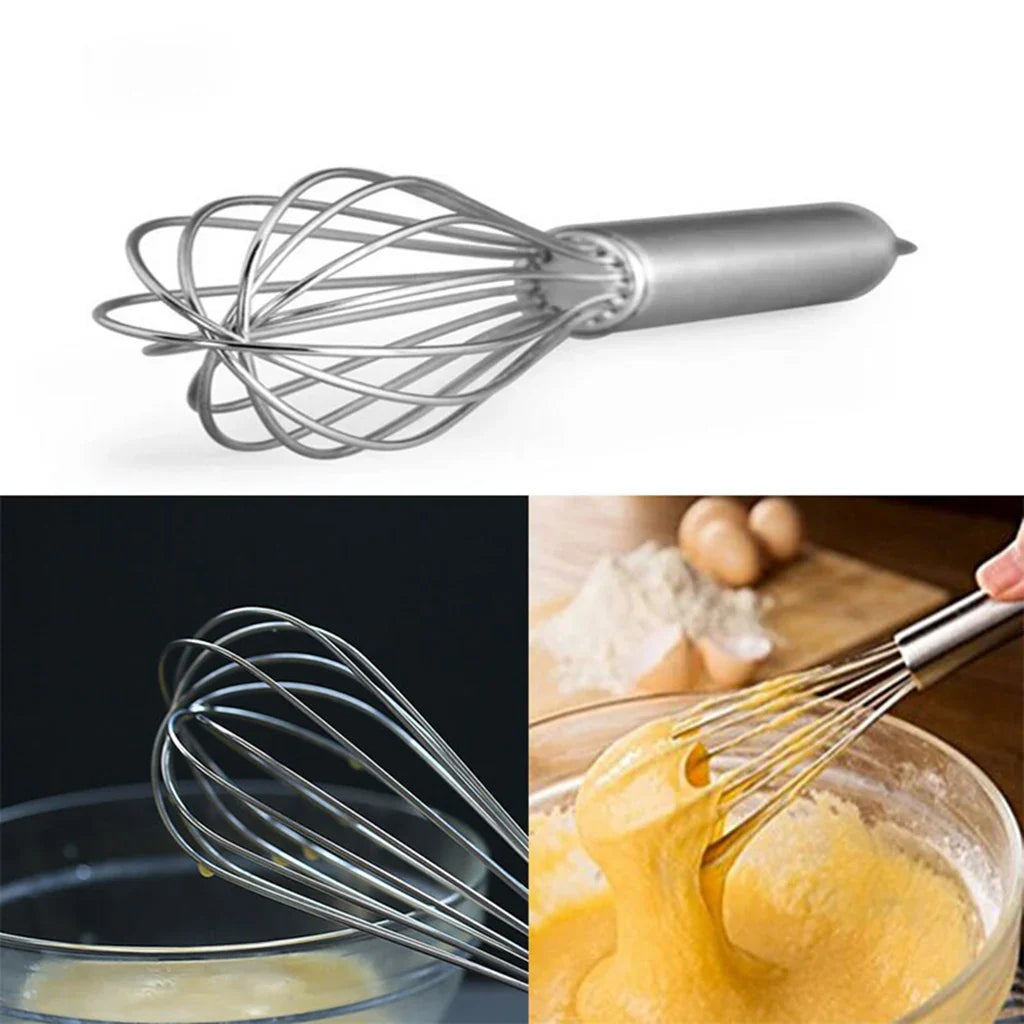 Handheld Egg Mixing Whisk – Manual Stainless Steel Kitchen Egg Beater