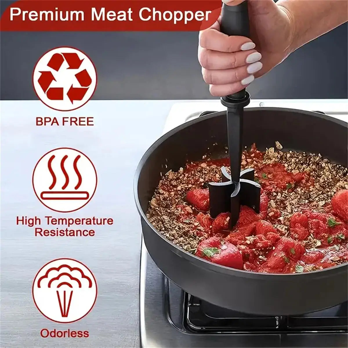Ground Beef Smasher – Stainless Steel Meat Chopper