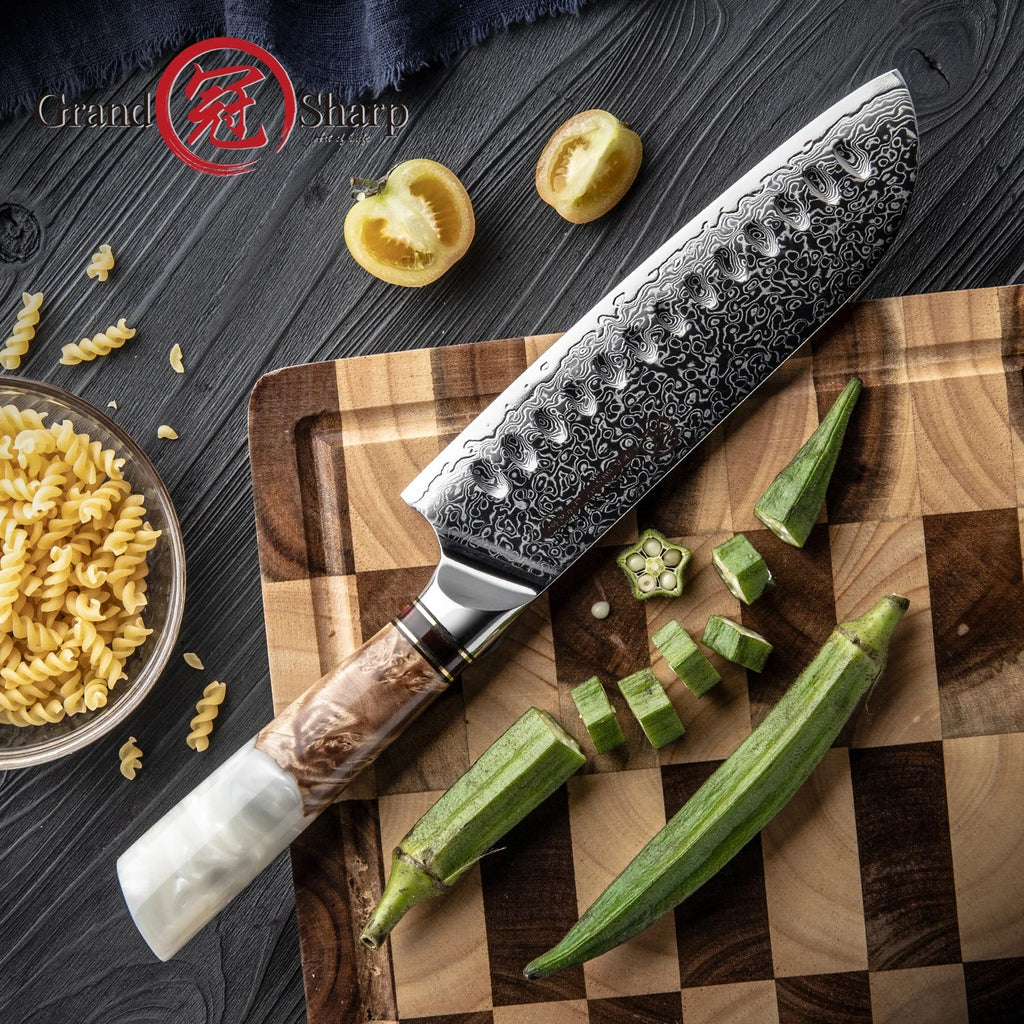 Grandsharp 7 Inch Santoku Knife – Japanese Stainless Steel
