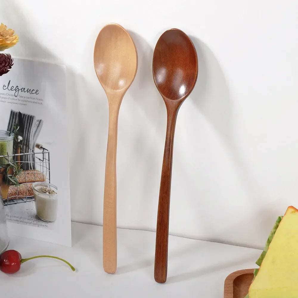 2pcs Wooden Spoon Tableware Kitchen Cooking Utensil tools – Soup Spoon