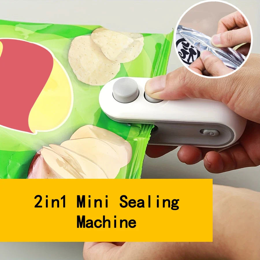 2-in-1 Mini Vacuum Sealing Machine – Food Saver Portable Vacuum Sealer