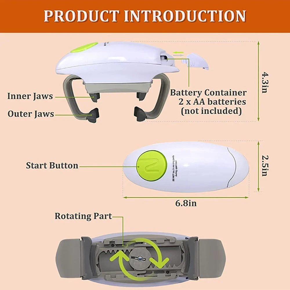 Automatic Electric Jar Opener – One-Touch Adjustable Bottle Opener