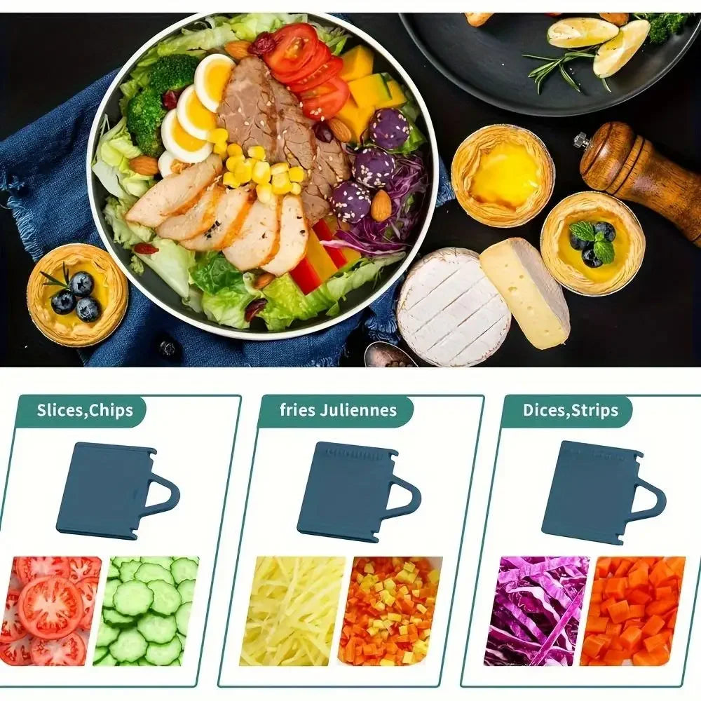 4-in-1 Vegetable Slicer with Thickness Adjuster – Kitchen Cutting Tool