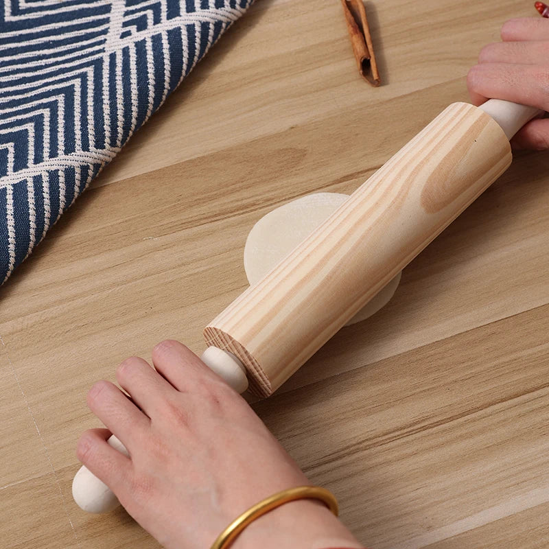 360-Degree Rotating Wooden Rolling Pin –Adjustable Baking Dough Roller