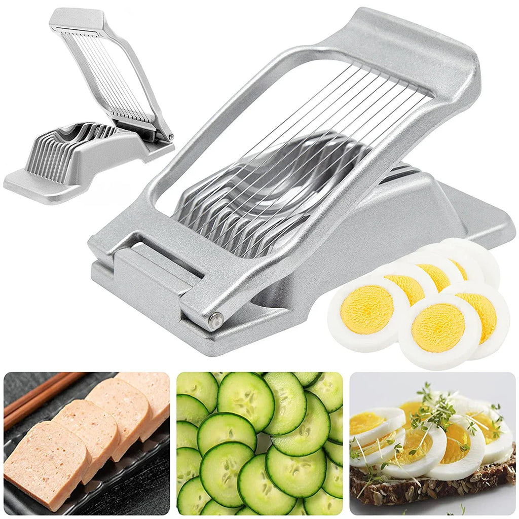 Egg Slicer Heavy Duty Aluminum Alloy Multifunction Manual Cutter