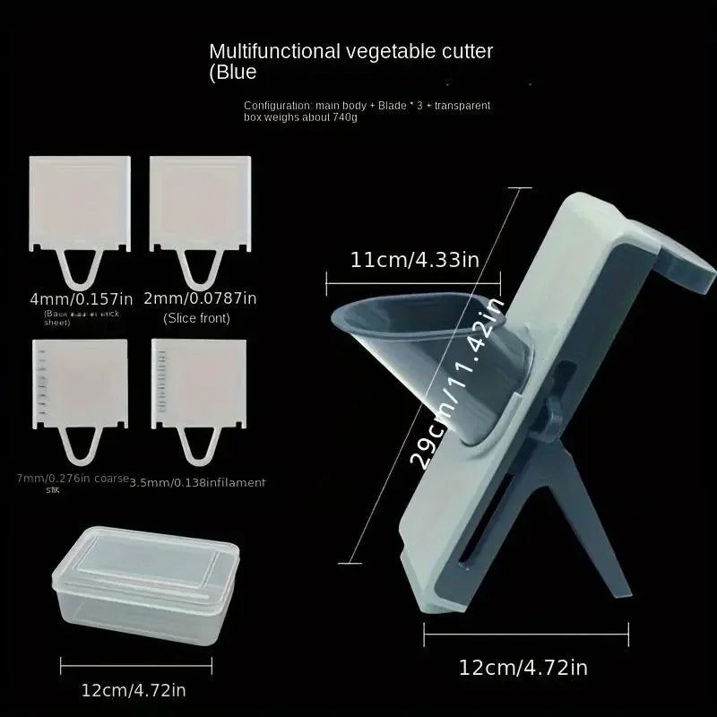 4-in-1 Vegetable Slicer with Thickness Adjuster – Kitchen Cutting Tool