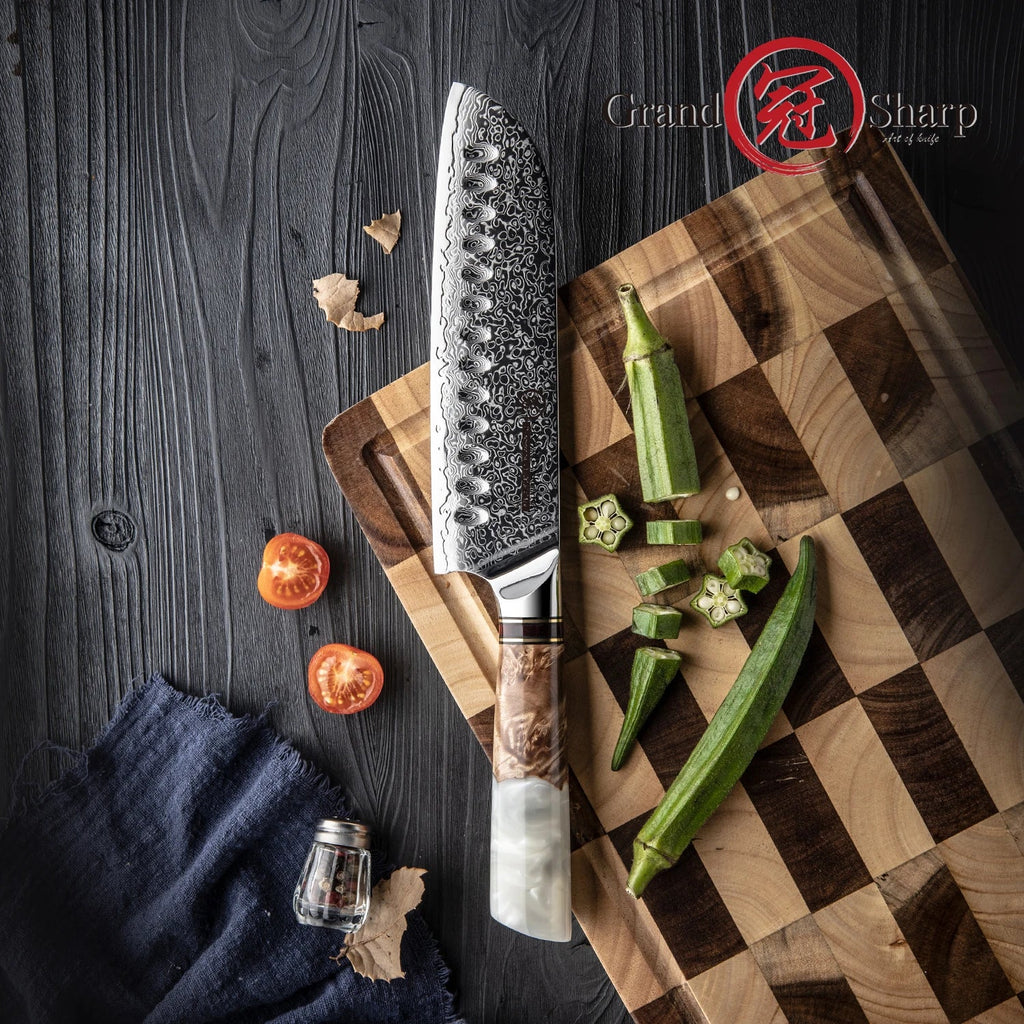 Grandsharp 7 Inch Santoku Knife – Japanese Stainless Steel