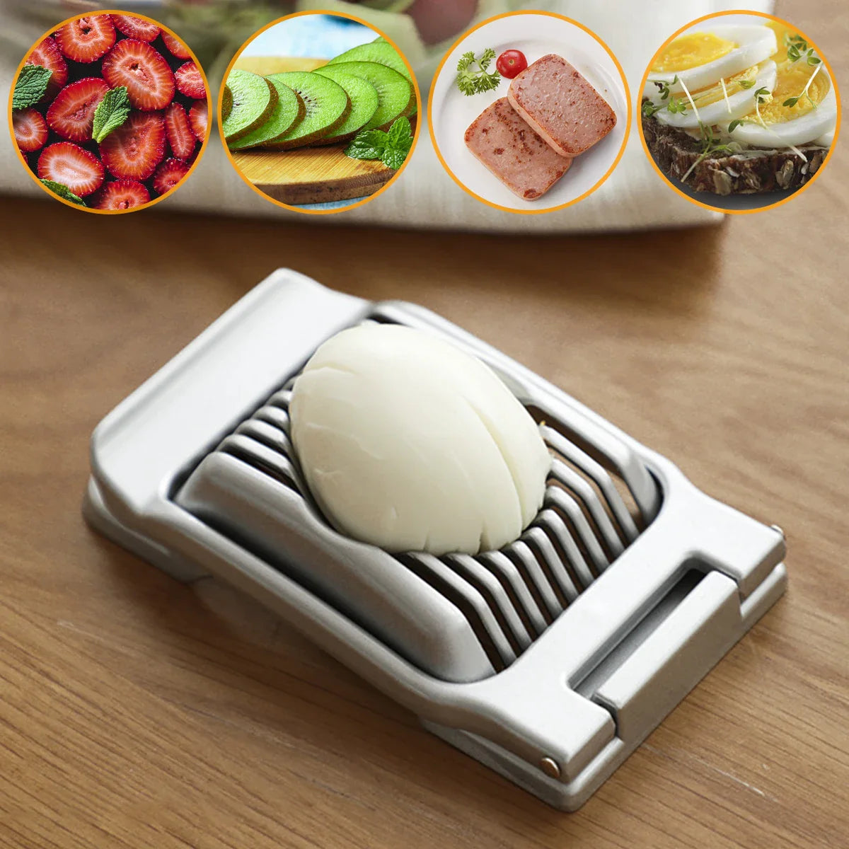 Egg Slicer Heavy Duty Aluminum Alloy Multifunction Manual Cutter